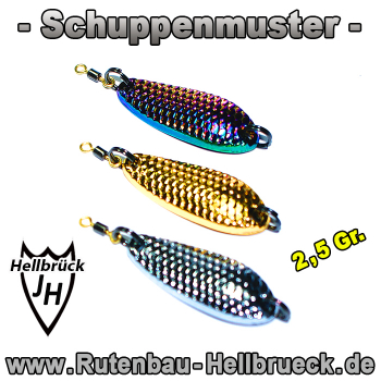 Holospoon Schuppenmuster - Rainbow / Gold / Silber - 2,5 Gr. - incl. Haken - Nadelscharf !!!